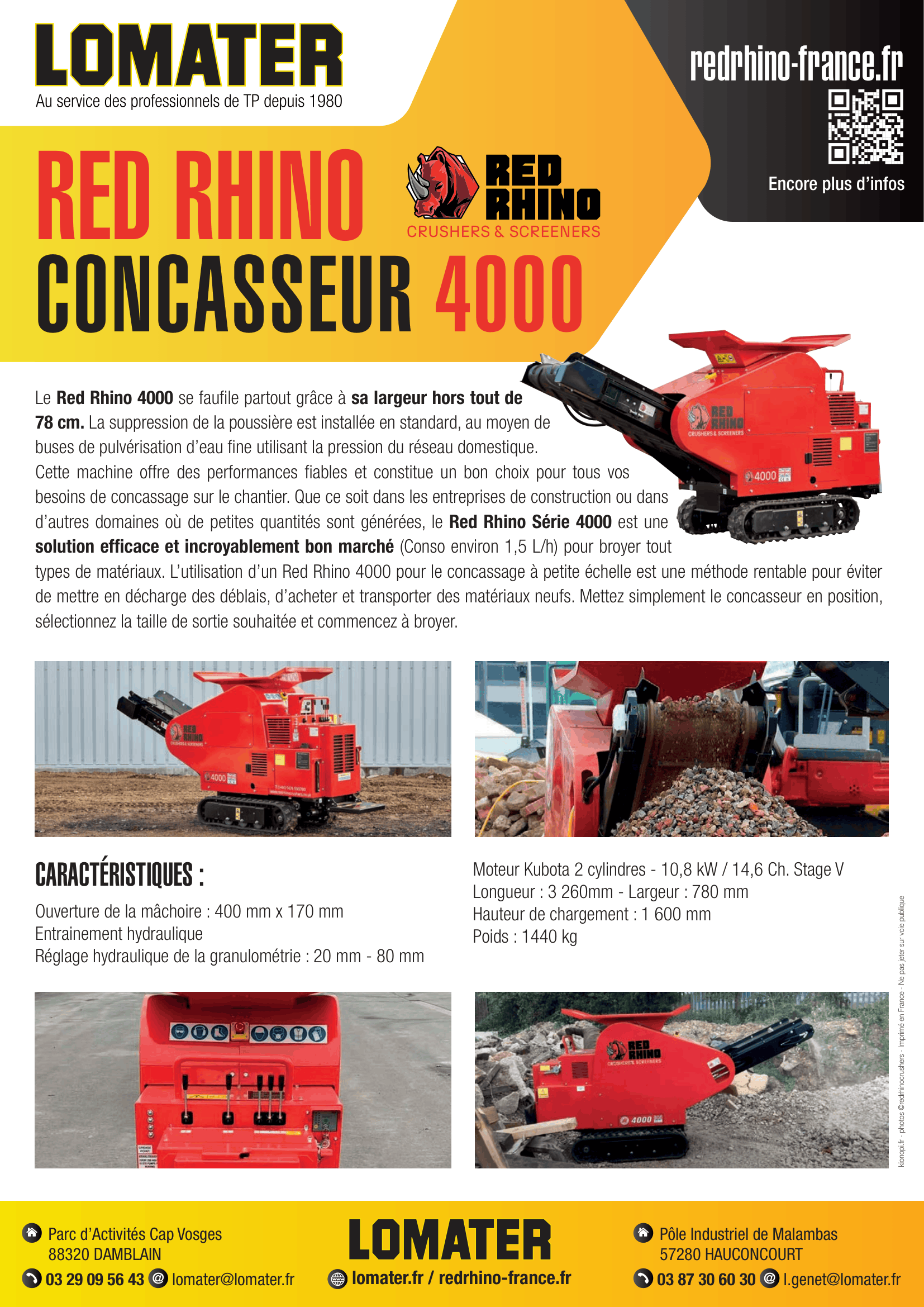 Aperçu de la fiche du concasseur 4000 Red Rhino
