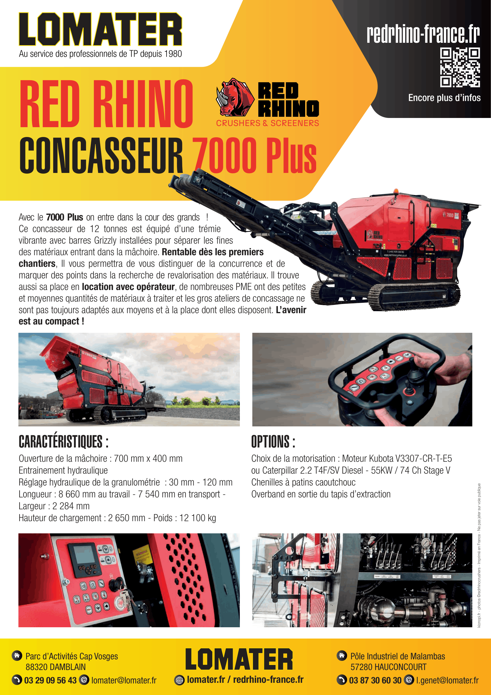 Aperçu de la fiche du concasseur Red Rhino 7000 Plus